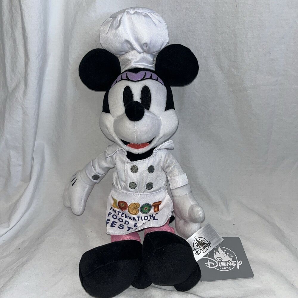 Disney Parks Epcot Food and Wine Festival 2019 Minnie Chef Small Plush NWT 16”